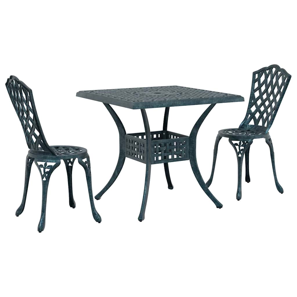 Set di Tavolo da Giardino 3 pcs Verde Alluminio pressofuso | homemem39