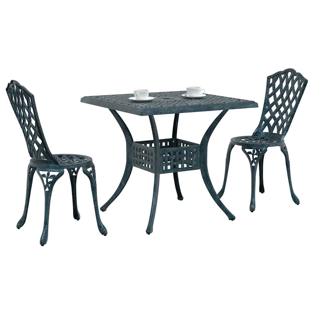 Set di Tavolo da Giardino 3 pcs Verde Alluminio pressofuso | homemem39