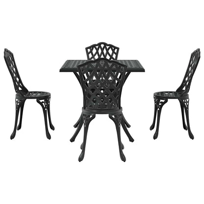 Set di Tavolo da Giardino 5 pcs Nero Alluminio pressofuso