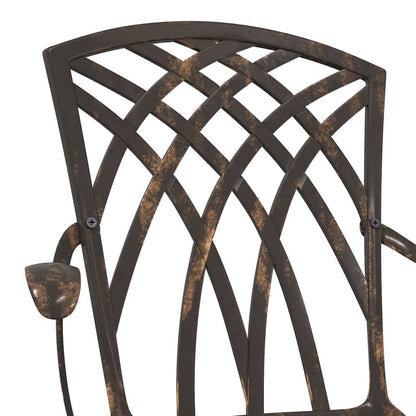 Set di Tavolo da Giardino 3 pcs Bronzo Alluminio pressofuso