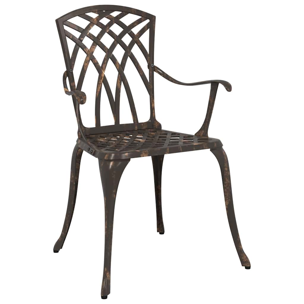 Set di Tavolo da Giardino 3 pcs Bronzo Alluminio pressofuso