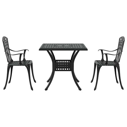 Set di Tavolo da Giardino 3 pcs Nero Alluminio pressofuso
