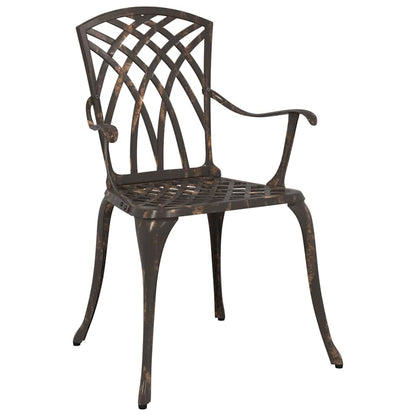 Set di Tavolo da Giardino 5 pcs Bronzo Alluminio pressofuso | homemem39