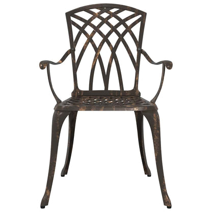 Set di Tavolo da Giardino 5 pcs Bronzo Alluminio pressofuso | homemem39