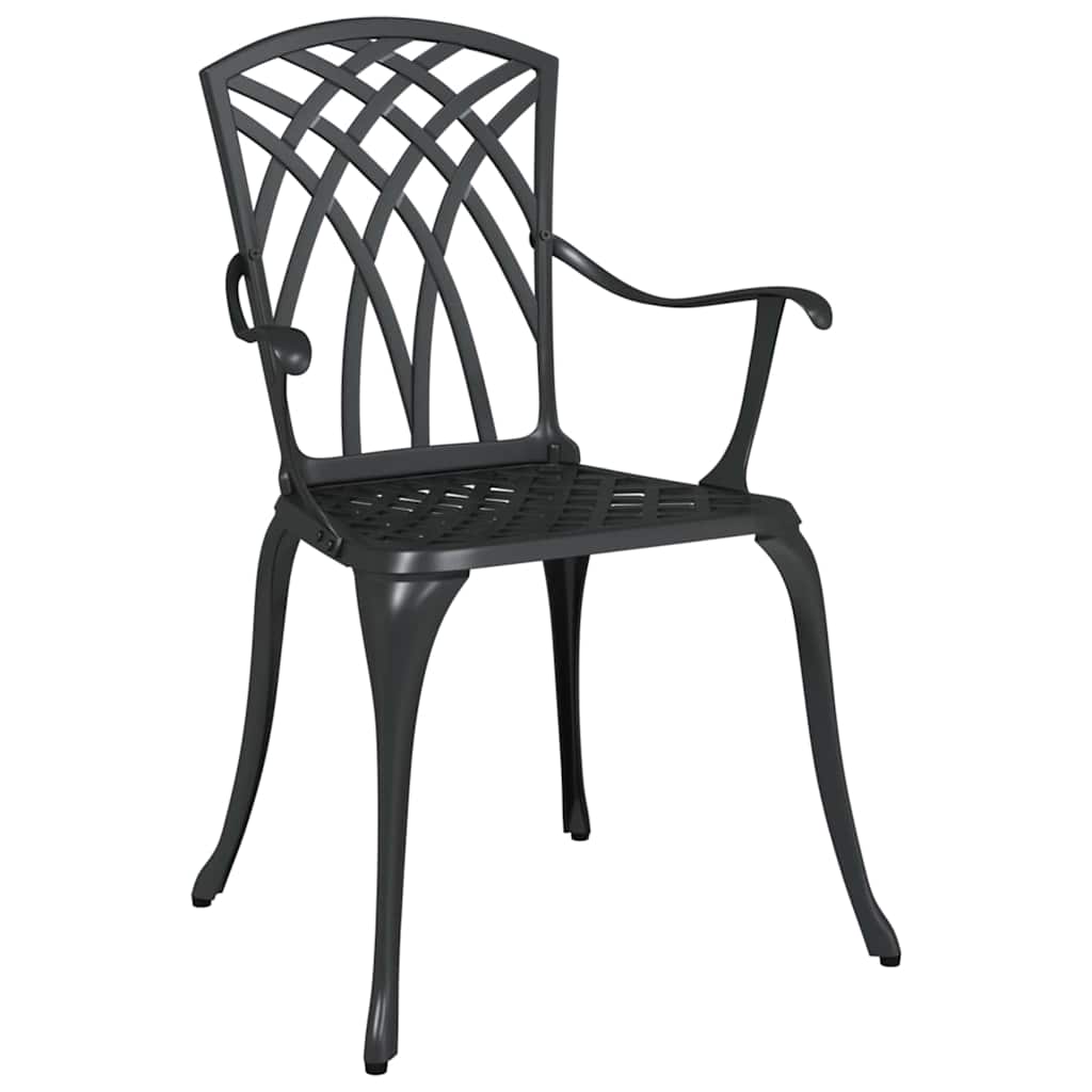 Set di Tavolo da Giardino 5 pcs Nero Alluminio pressofuso | homemem39