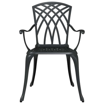 Set di Tavolo da Giardino 5 pcs Nero Alluminio pressofuso | homemem39