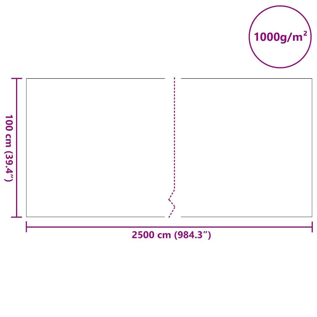 Pile per piscina Grigio 1 x 25 m Poliestere e cotone