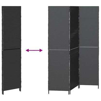 Divider per stanze Nero 146 x 180 cm polyrattan