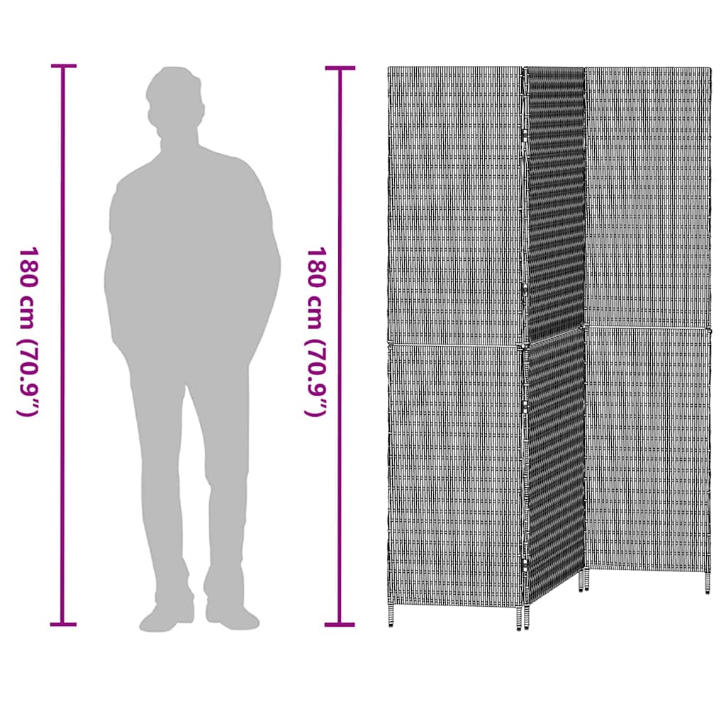Divider per stanze Marrone 146 x 180 cm polyrattan