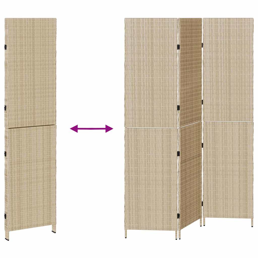 Divider per stanze Beige 147 x 180 cm polyrattan