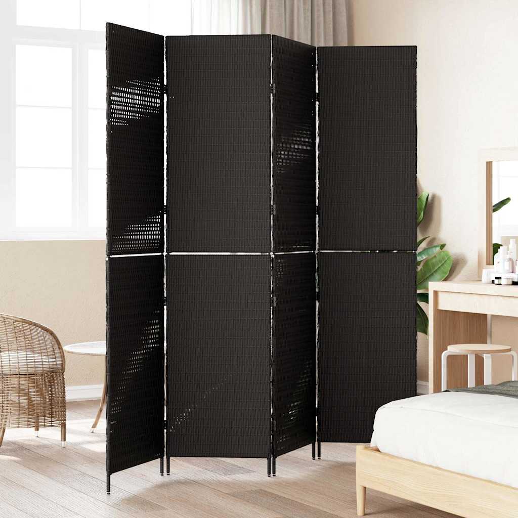 Divider per stanze Nero 195 x 180 cm polyrattan