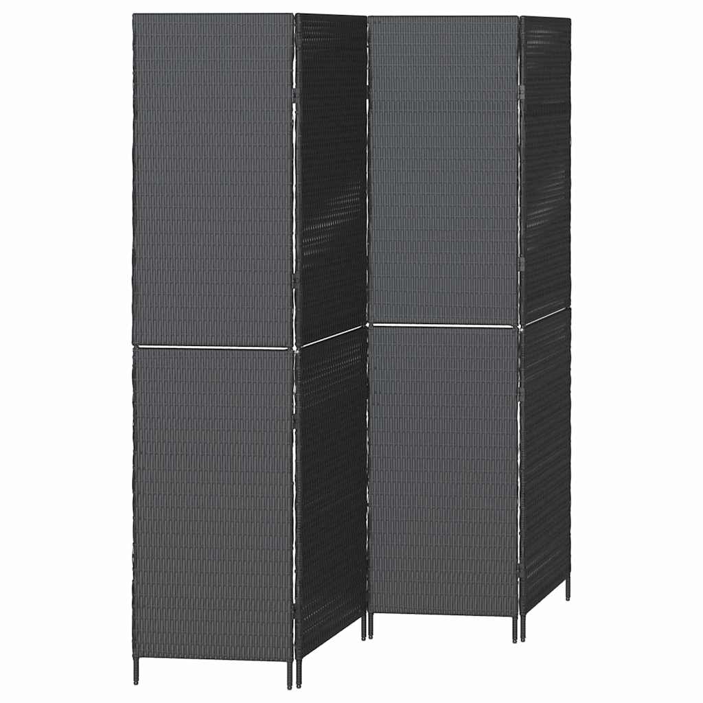 Divider per stanze Nero 195 x 180 cm polyrattan