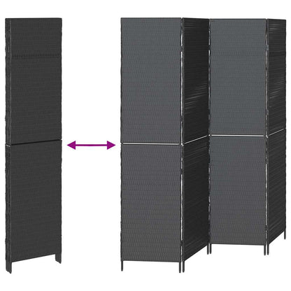 Divider per stanze Nero 195 x 180 cm polyrattan