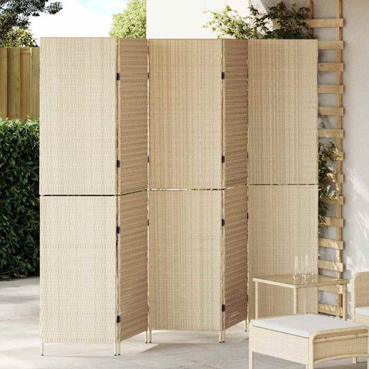 Divider per stanze Beige 242 x 180 cm polyrattan