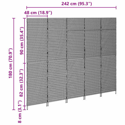 Divider per stanze Beige 242 x 180 cm polyrattan | homemem39