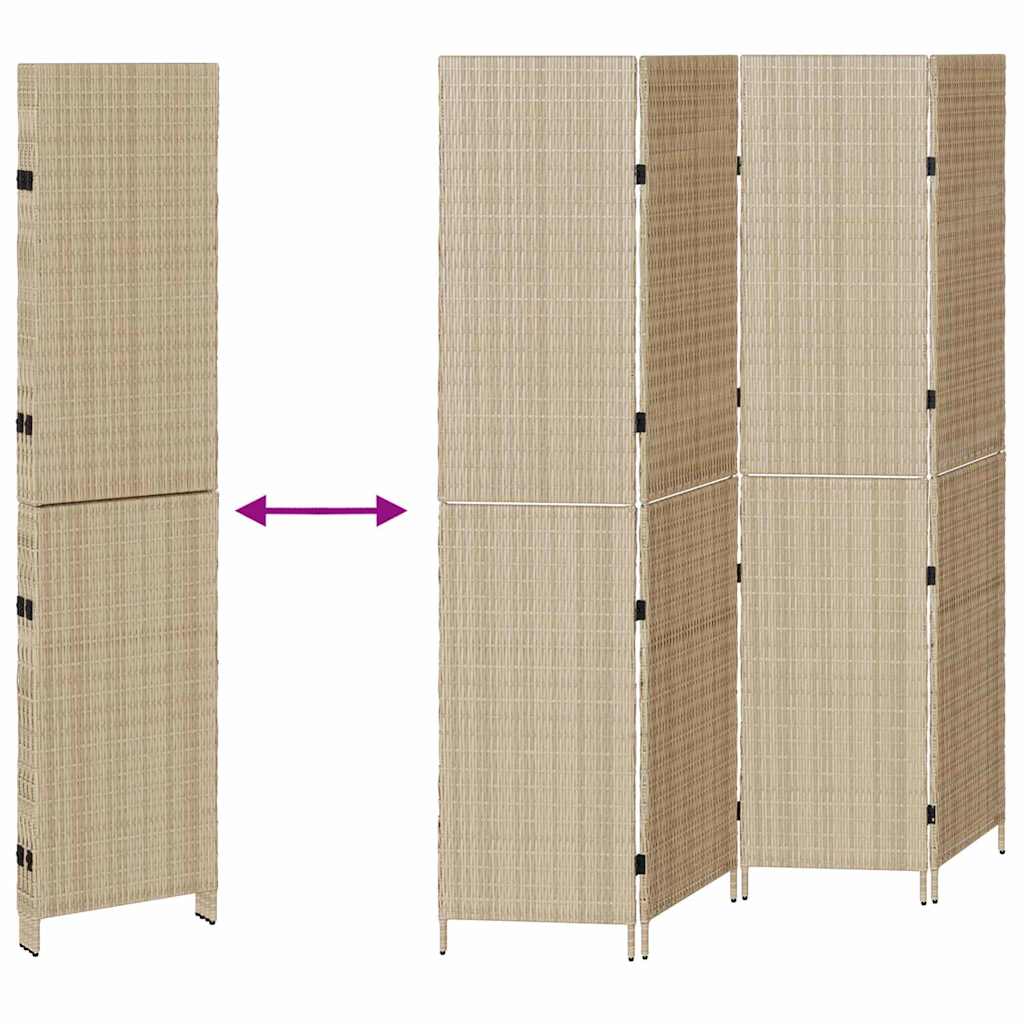 Divider per stanze Beige 196 x 200 cm polyrattan