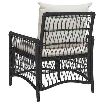Sedia da Giardino con cuscino Nero 73 x 61 x 77 cm polyrattan | homemem39