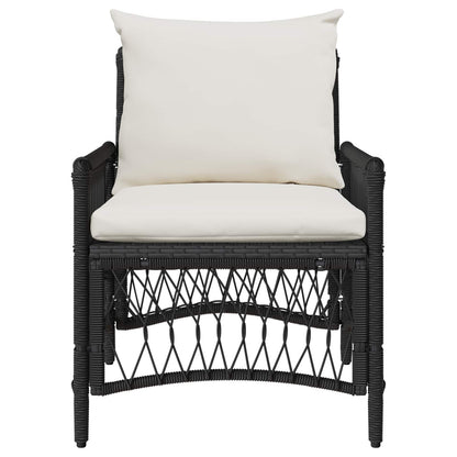 Sedia da Giardino con cuscino Nero 73 x 61 x 77 cm polyrattan | homemem39