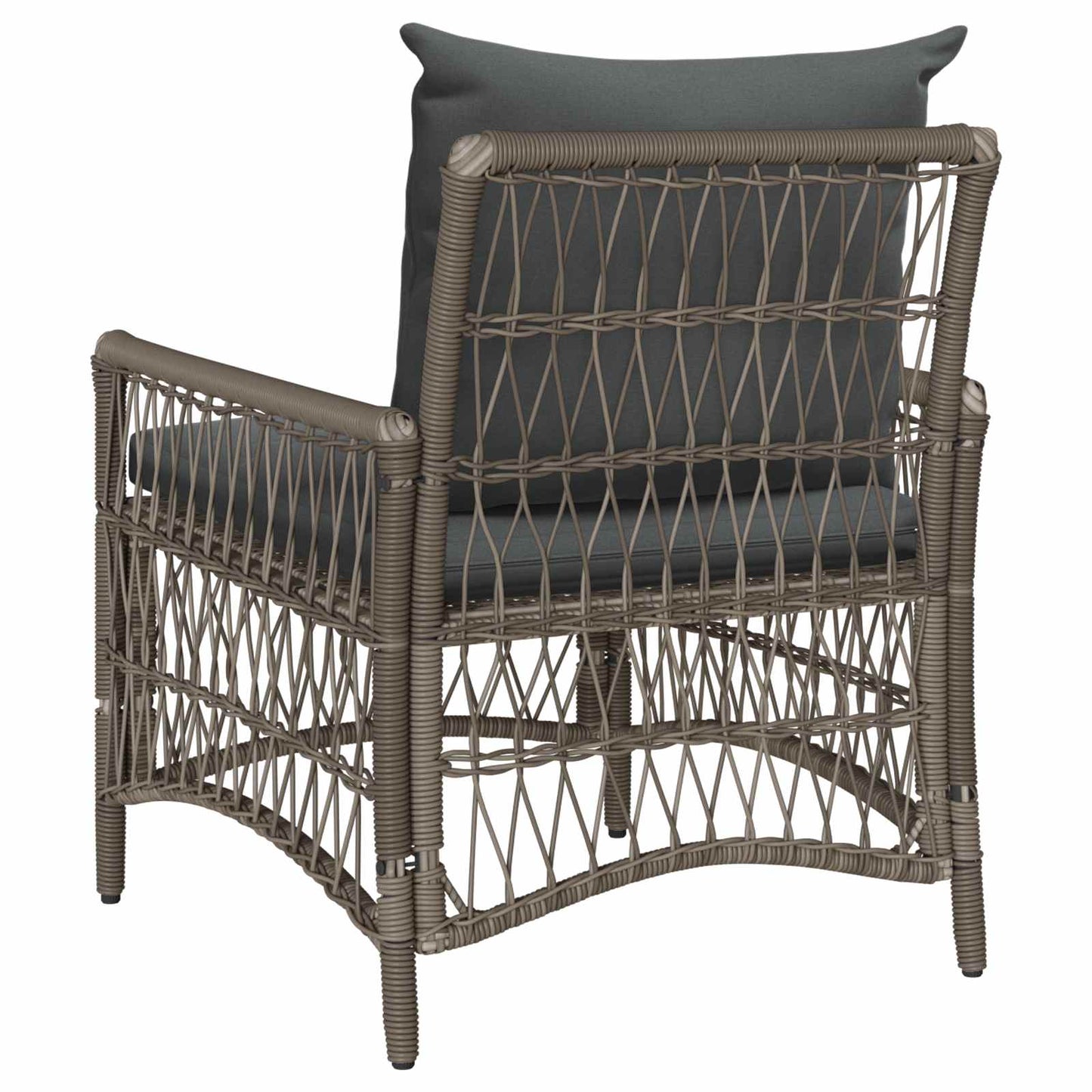 Sedia da Giardino con cuscino Grigio 73 x 61 x 77 cm polyrattan
