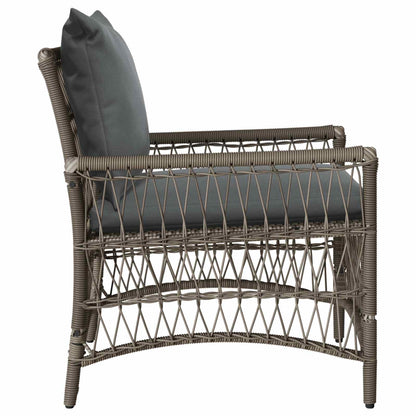 Sedia da Giardino con cuscino Grigio 73 x 61 x 77 cm polyrattan