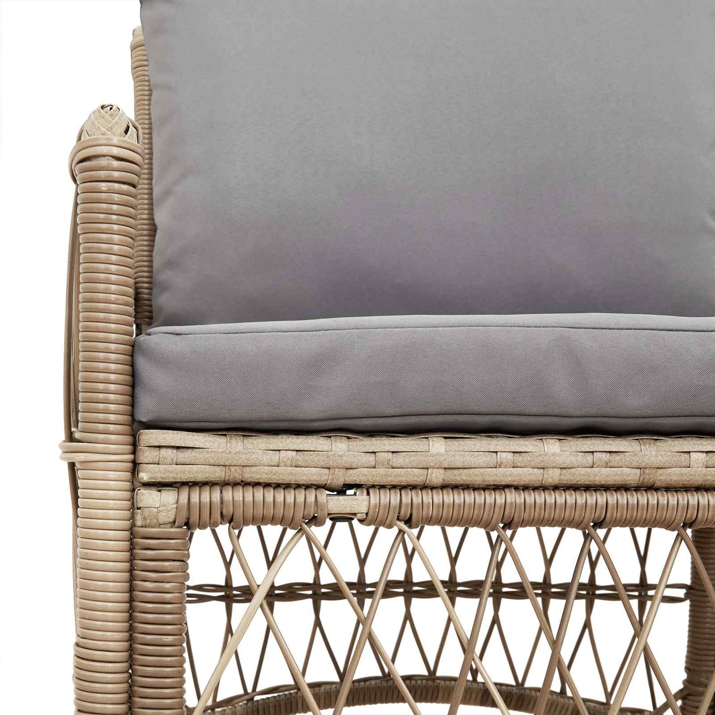 Sedia da Giardino con cuscino Beige 73 x 61 x 77 cm polyrattan | homemem39
