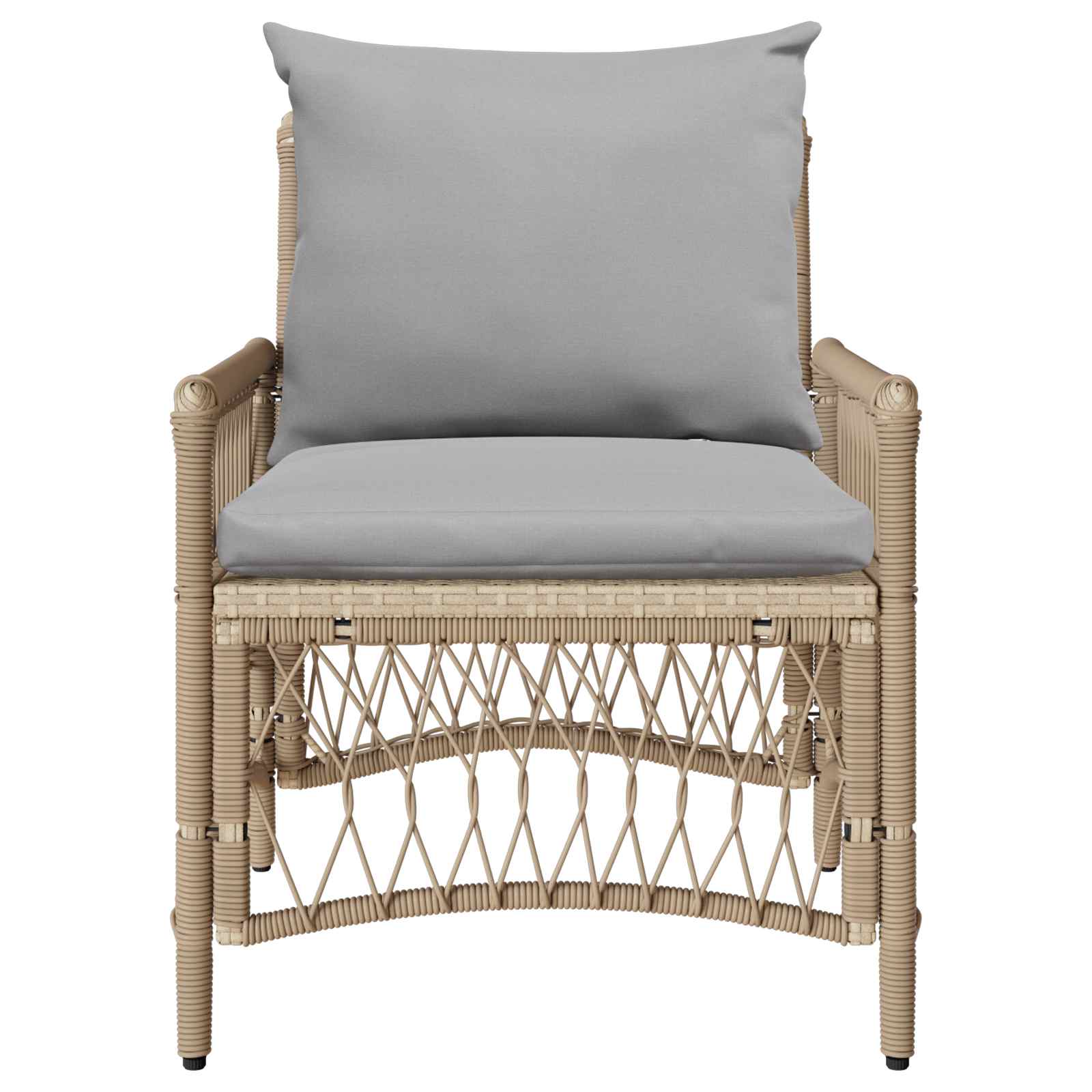 Sedia da Giardino con cuscino Beige 73 x 61 x 77 cm polyrattan | homemem39