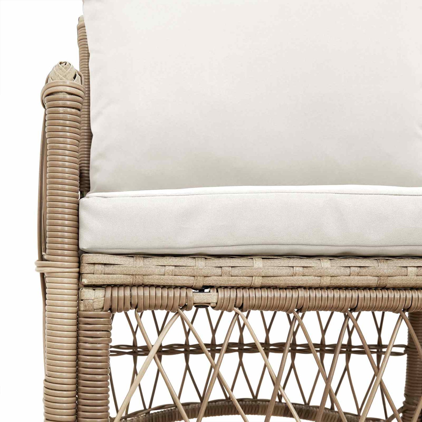 Sedia da Giardino con cuscino Beige 73 x 61 x 77 cm polyrattan