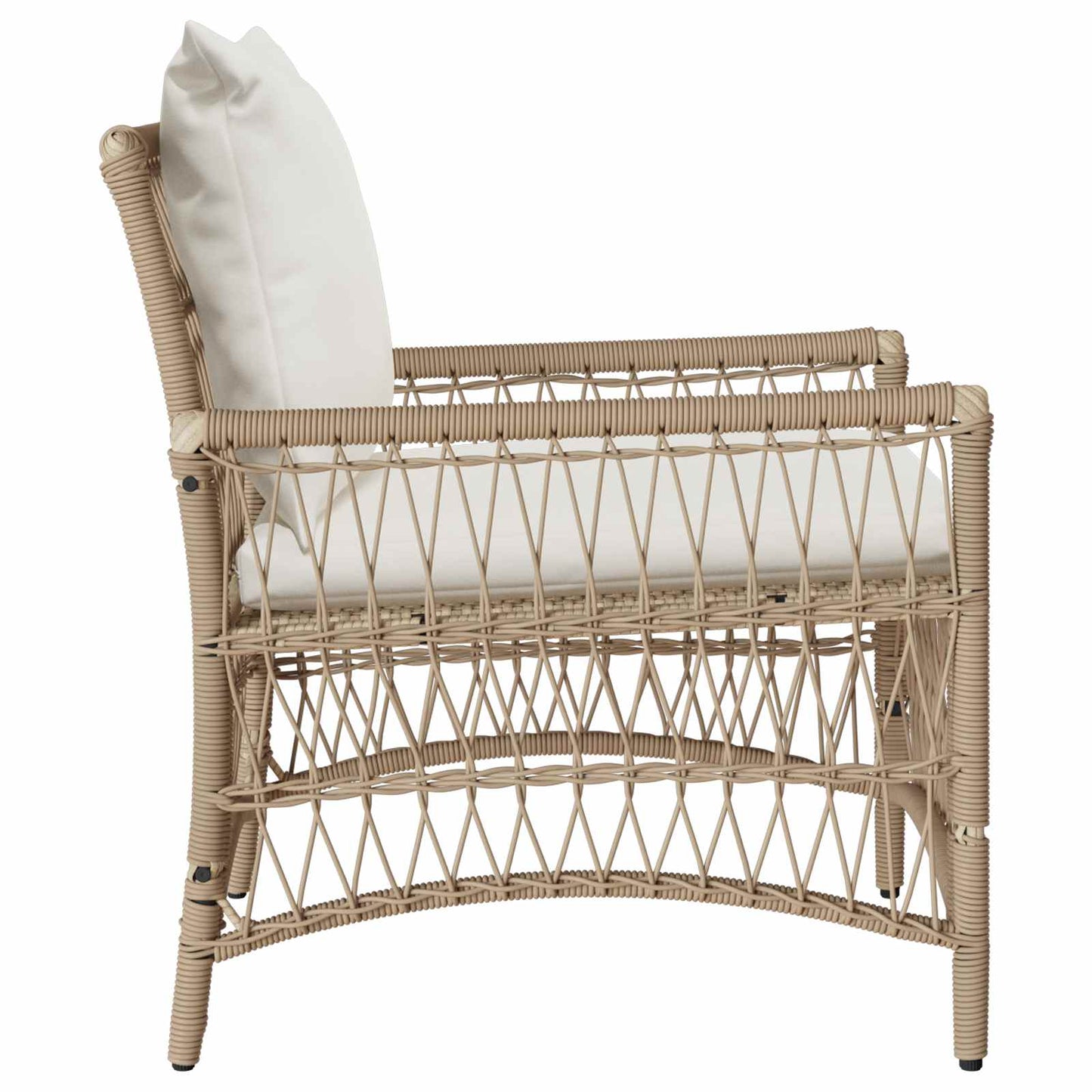 Sedia da Giardino con cuscino Beige 73 x 61 x 77 cm polyrattan