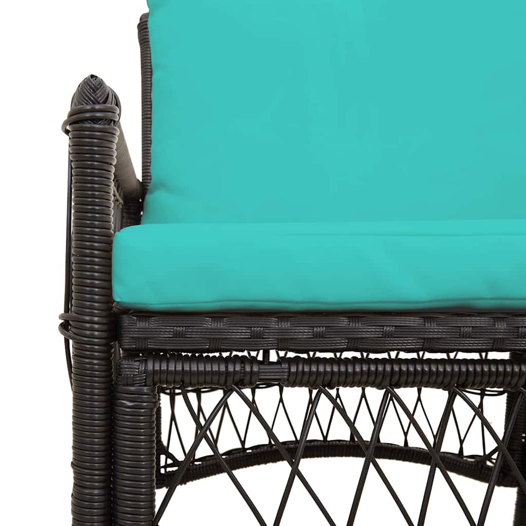 Sedia da Giardino Nero 60 x 70 x 78cm polyrattan