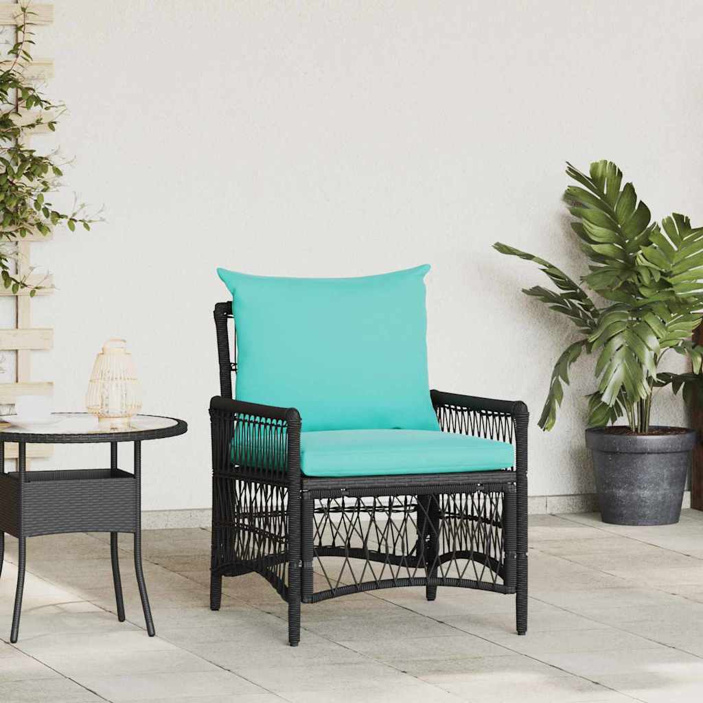 Sedia da Giardino Nero 60 x 70 x 78cm polyrattan
