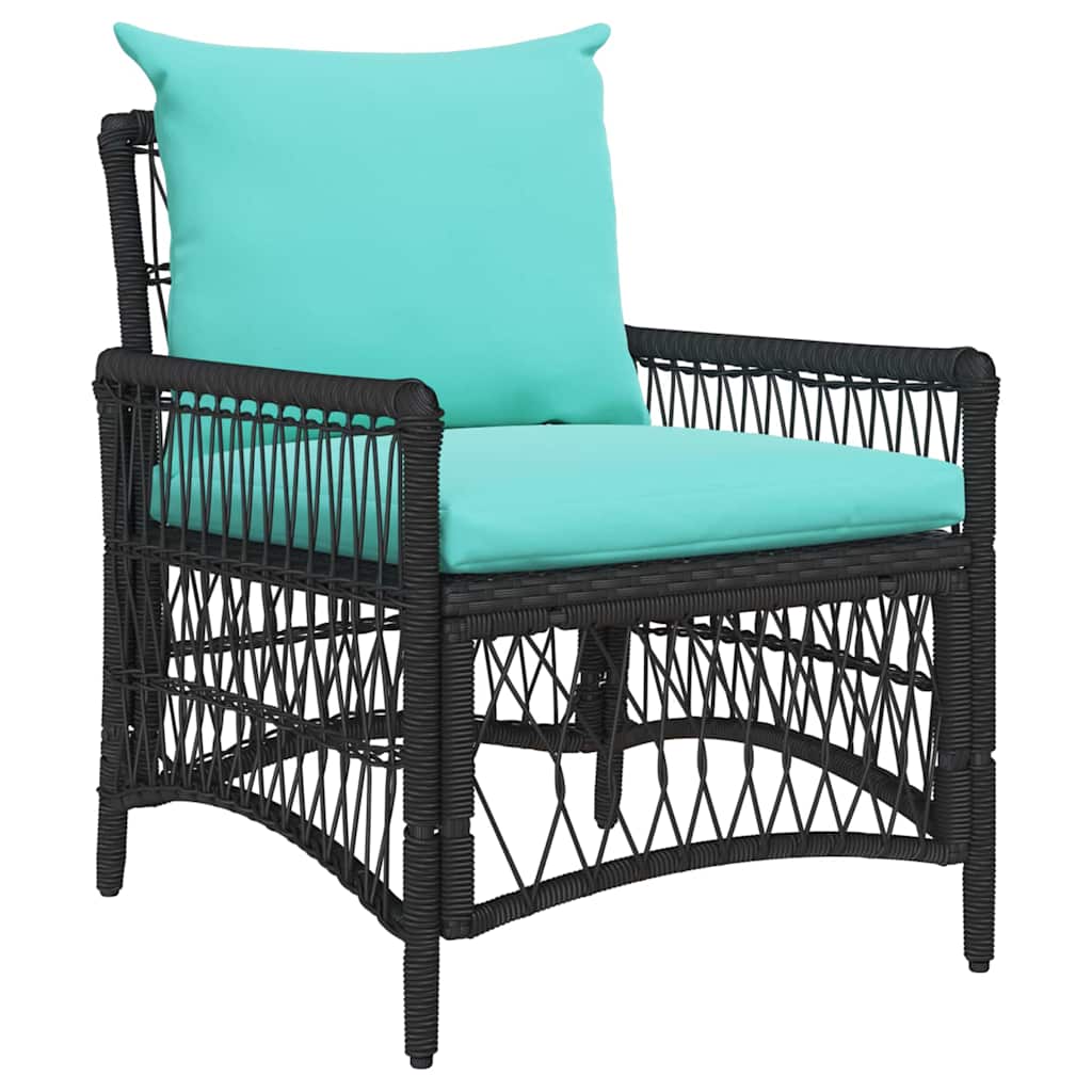 Sedia da Giardino Nero 60 x 70 x 78cm polyrattan