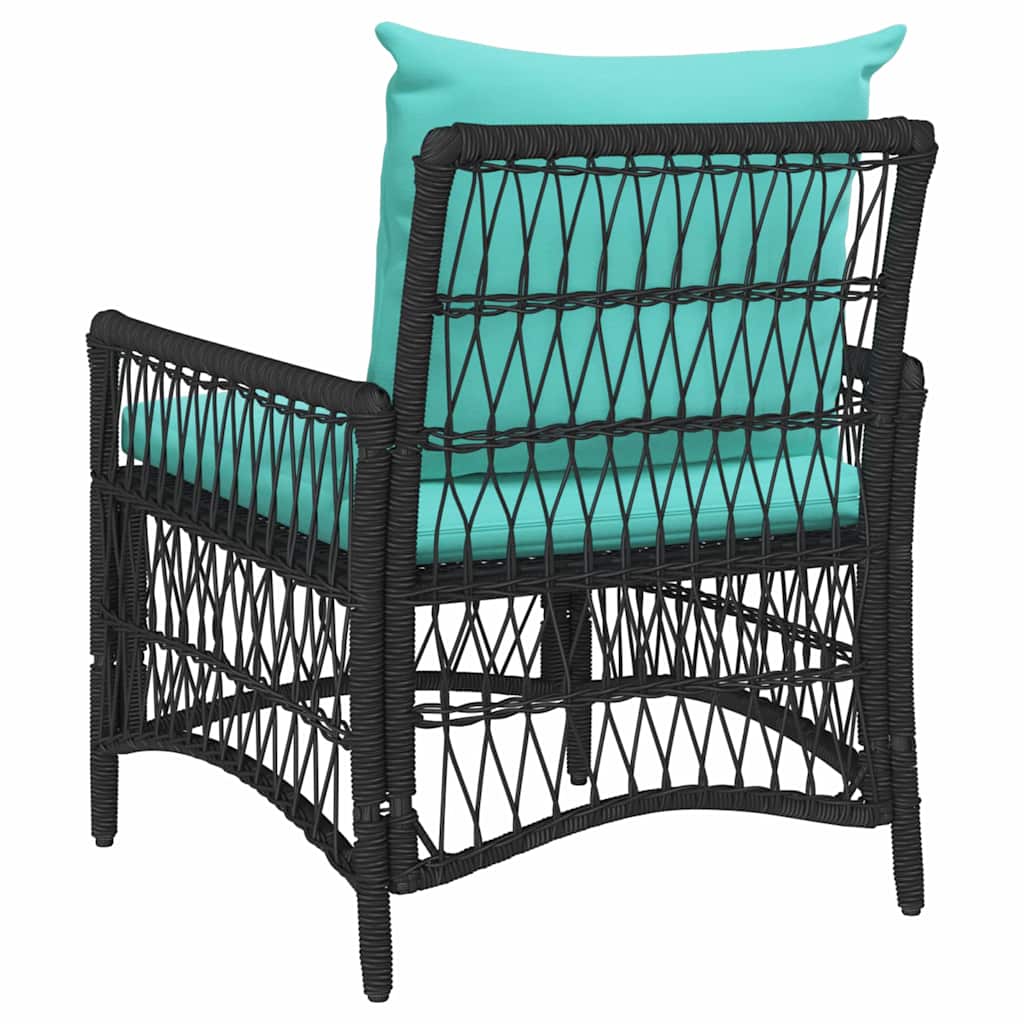 Sedia da Giardino Nero 60 x 70 x 78cm polyrattan