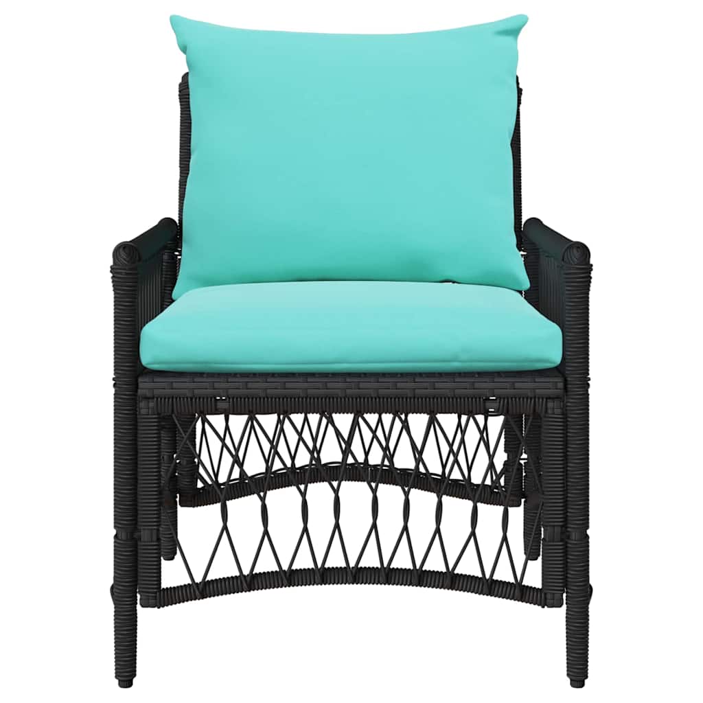 Sedia da Giardino Nero 60 x 70 x 78cm polyrattan