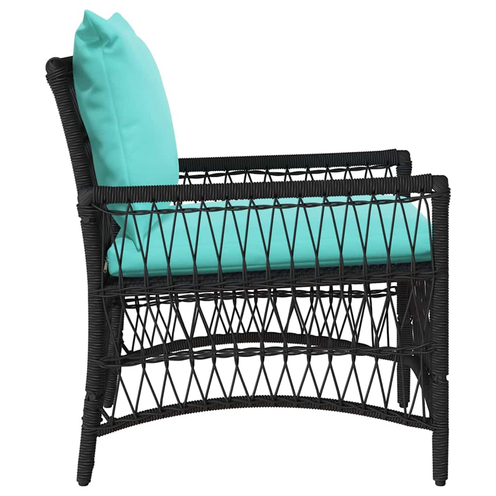Sedia da Giardino Nero 60 x 70 x 78cm polyrattan