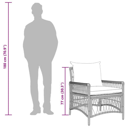 Sedia da Giardino Nero 60 x 70 x 78cm polyrattan