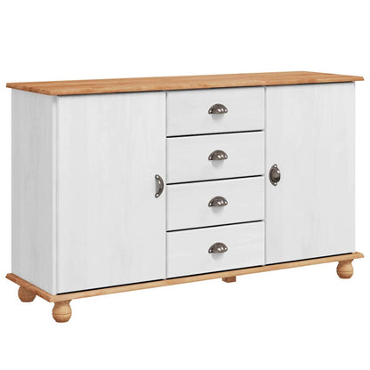 Credenza ASKIM Bianco 133.5 x 40 x 79 cm Legno di pino massello - homemem39