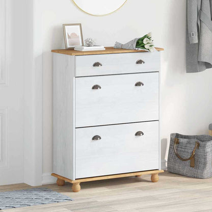 Mobile per scarpe con cassetto ASKIM Bianco 85 x 35 x 108 cm - homemem39