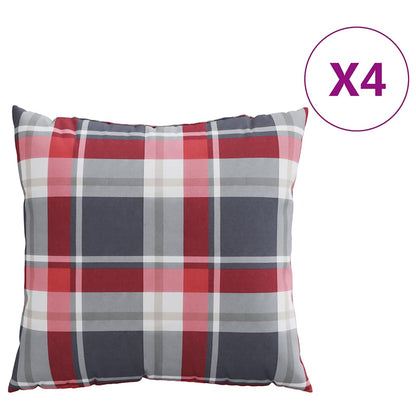 Cuscini per divano 4 pz Rossi a Quadri 40x40 cm in Tessuto | homemem39