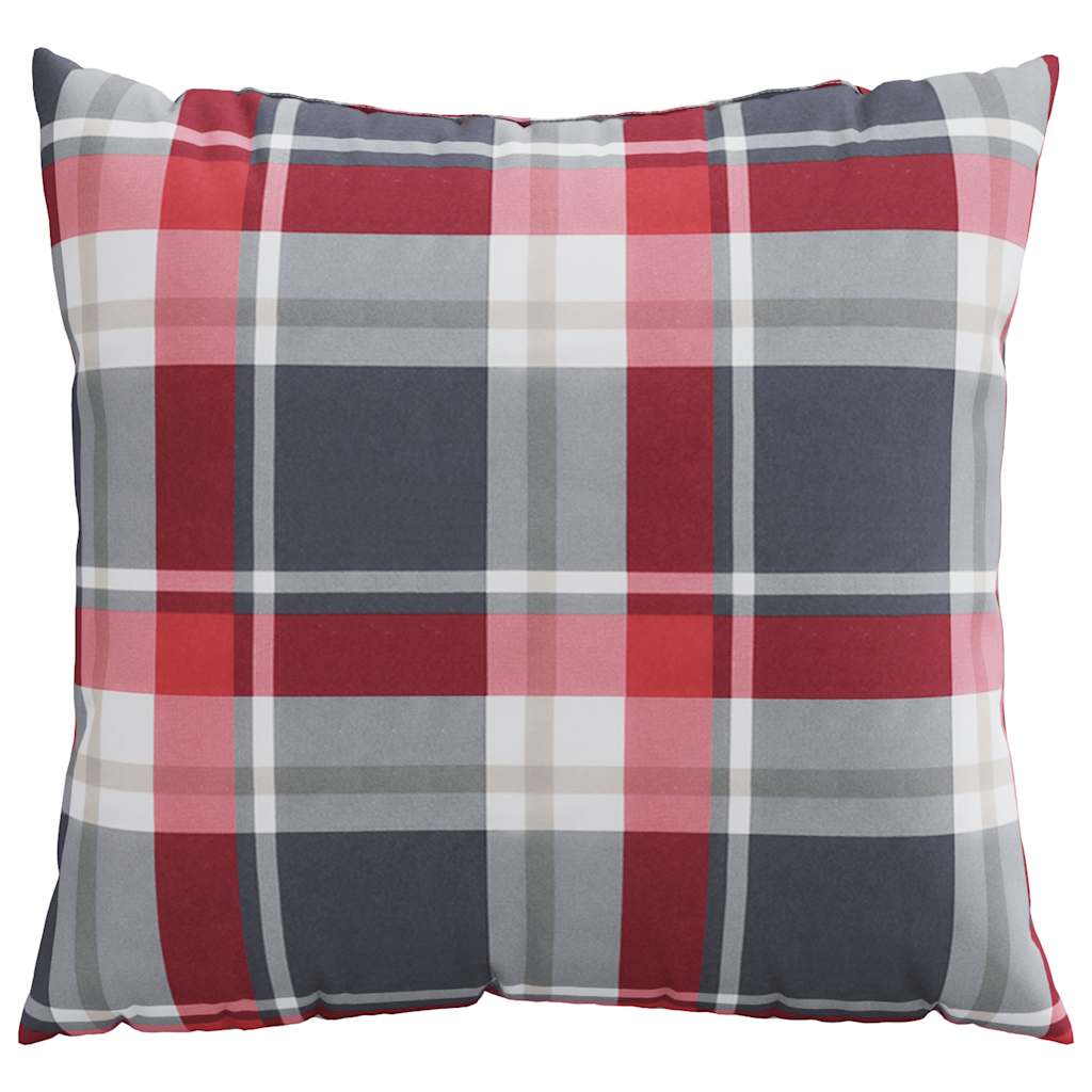 Cuscini per divano 4 pz Rossi a Quadri 40x40 cm in Tessuto | homemem39