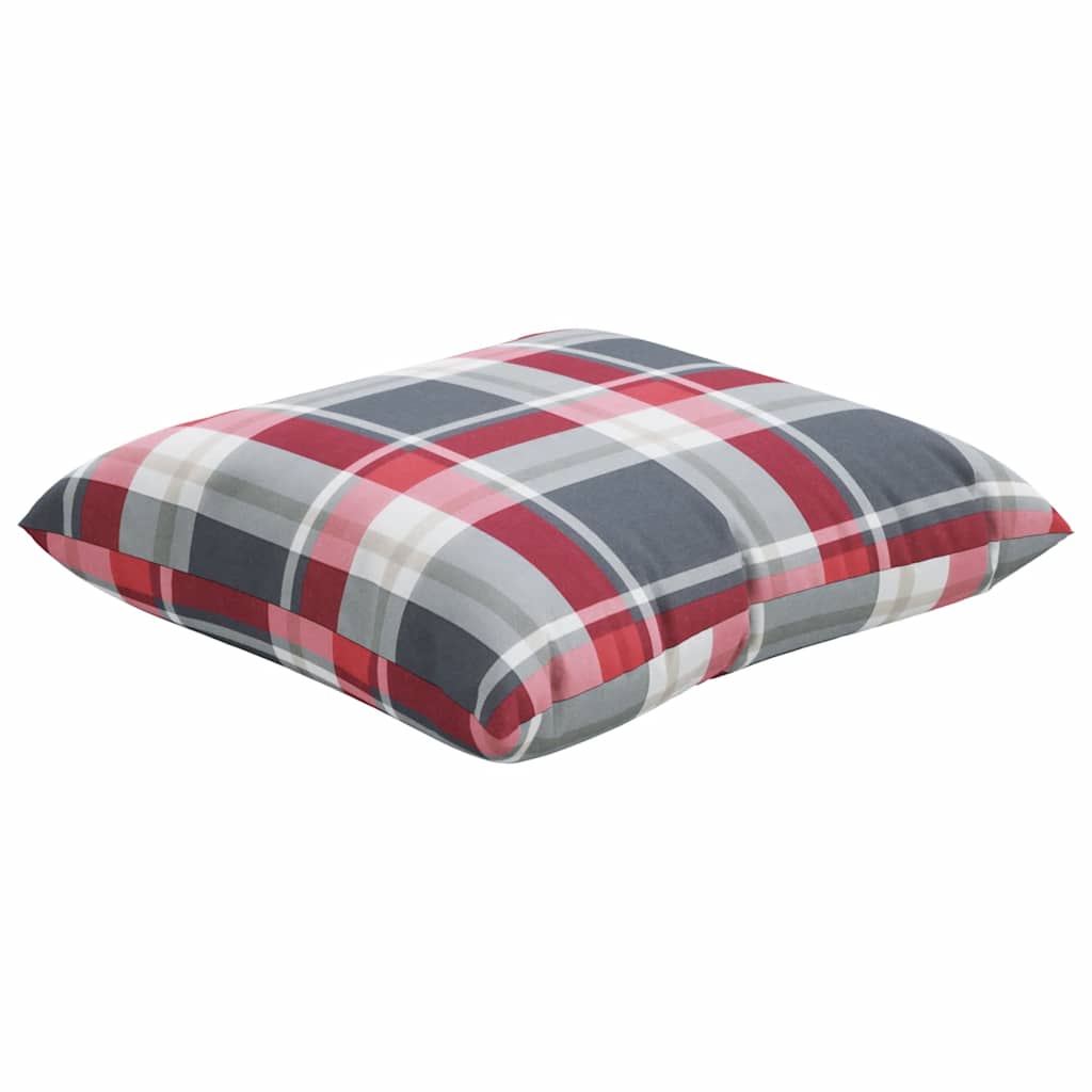 Cuscini per divano 4 pz Rossi a Quadri 50x50 cm in Tessuto | homemem39