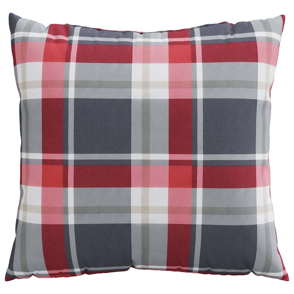 Cuscini per divano 4 pz Rossi a Quadri 50x50 cm in Tessuto | homemem39
