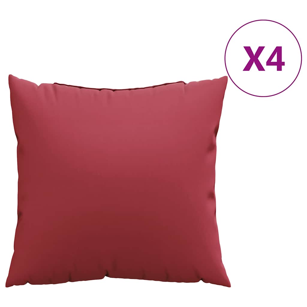Cuscini per divano 4 pz colore Rosso Vino 60x60 cm in Tessuto | homemem39