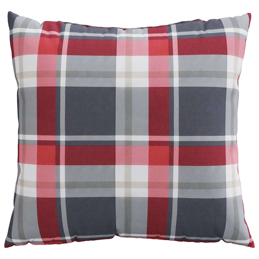 Cuscini per divano 4 pz Rossi a Quadri 60x60 cm in Tessuto | homemem39