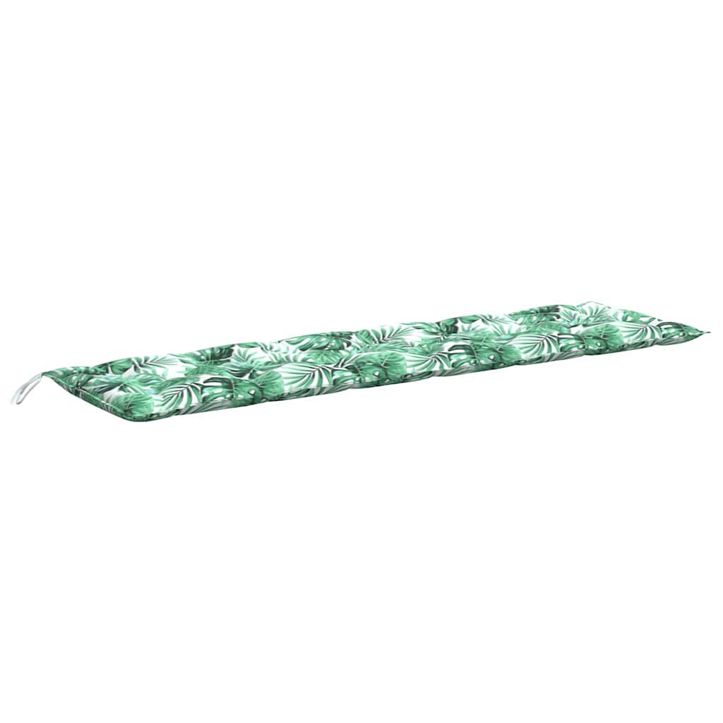 Cuscino per panchina da giardino con motivo a foglie 200x50x7 cm Tessuto Oxford | homemem39