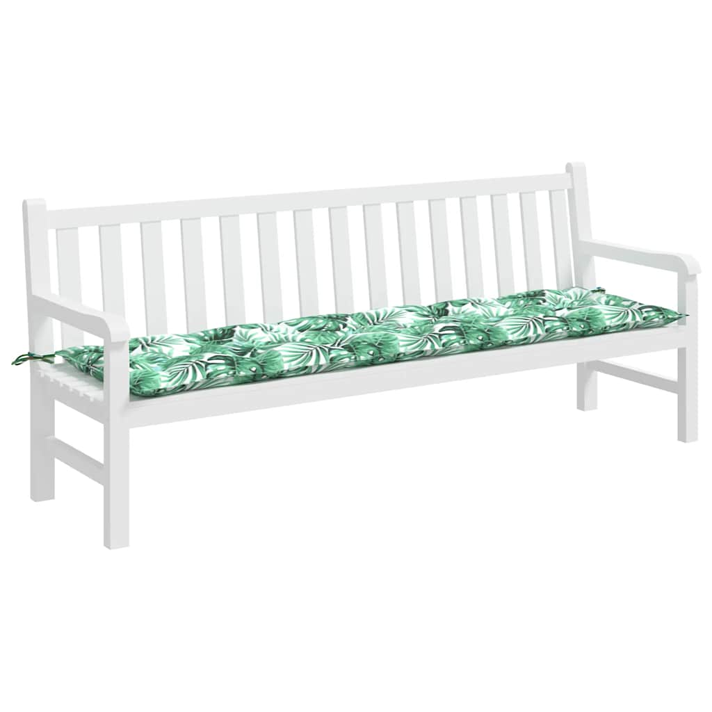 Cuscino per panchina da giardino con motivo a foglie 200x50x7 cm Tessuto Oxford | homemem39