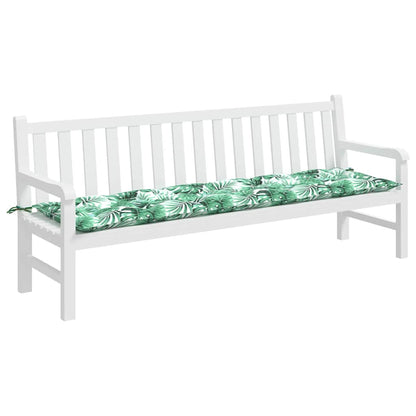 Cuscino per panchina da giardino con motivo a foglie 200x50x7 cm Tessuto Oxford | homemem39