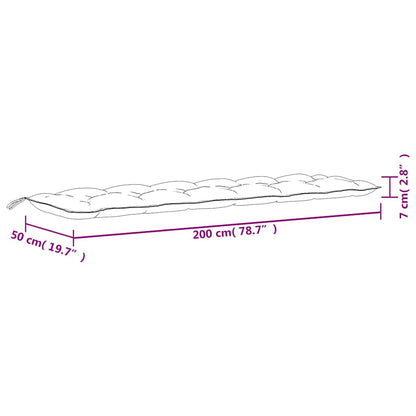 Cuscino per panchina da giardino con motivo a foglie 200x50x7 cm Tessuto Oxford | homemem39