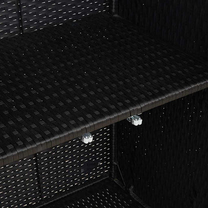 Armadio con archiviazione Nero 100 x 36 x 102 cm Rattan