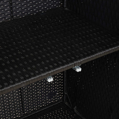 Armadio con lo scaffale con porta Nero 100 x 36 x 102 cm Rattan