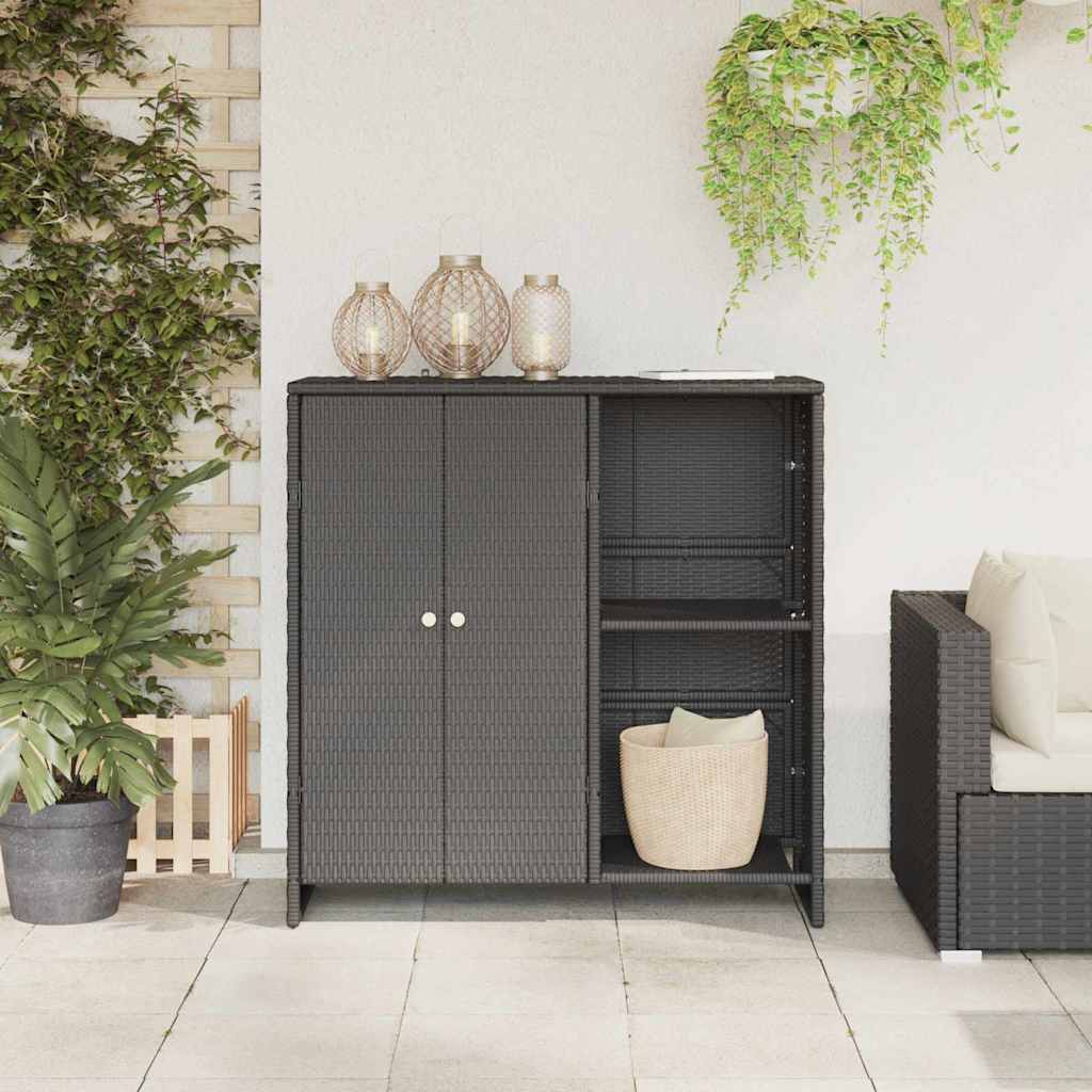 Armadio con archiviazione Nero 100 x 36 x 102 cm Rattan